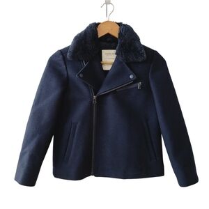 J. Crew Crewcuts Girl's Navy Wool Moto Jacket